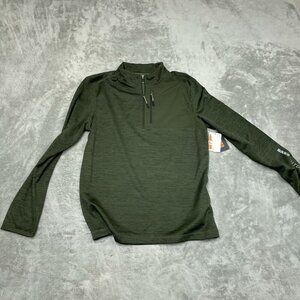 Bass Outdoor Green Quarter-Zip Long Sleeve Pullover Shirt S Mens NWT 6296